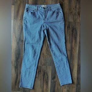 Earl Jeans Railroad Stripe Skinny Jeans Blue White Y2K Size 6